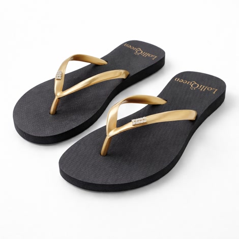 Produktbild 3 på Antwerp - Svart & Guld flip-flops i storlek 37/38