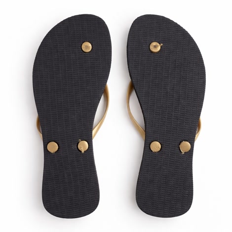 Produktbild 5 på Antwerp - Svart & Guld flip-flops i storlek 37/38