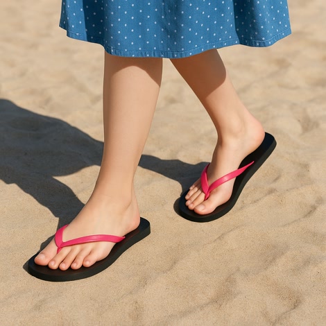 Produktbild 1 på Banjul - Svart & Rosa flip-flops i storlek 36