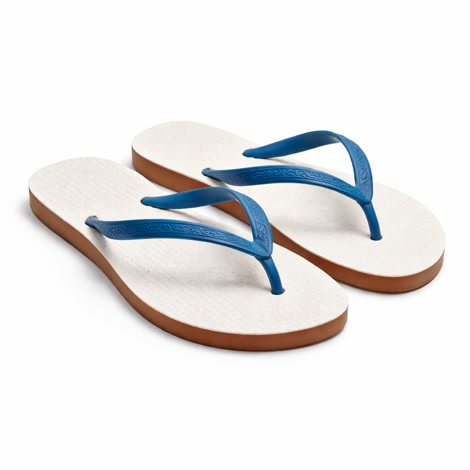 Produktbild 3 på Barcelona - Vit & Blå flip-flops i storlek 37/38