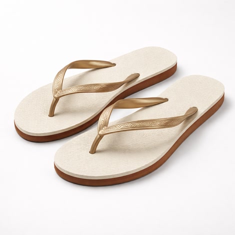 Produktbild 3 på Barcelona - Vit & Guld flip-flops i storlek 39/40