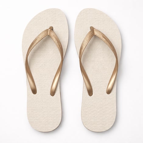 Produktbild 4 på Barcelona - Vit & Guld flip-flops i storlek 39/40