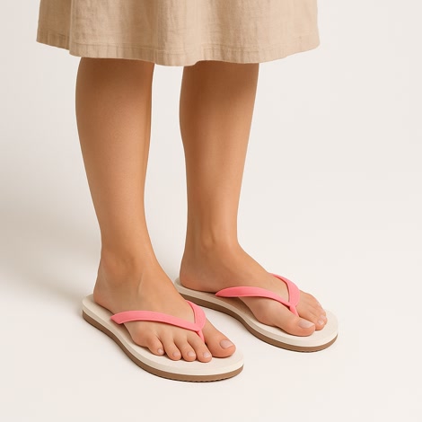 Produktbild 2 på Barcelona - Vit & Rosa flip-flops i storlek 37/38