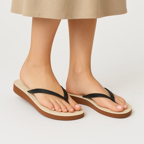 Produktbild 2 på Madrid - Vit & Svart flip-flops i storlek 37/38