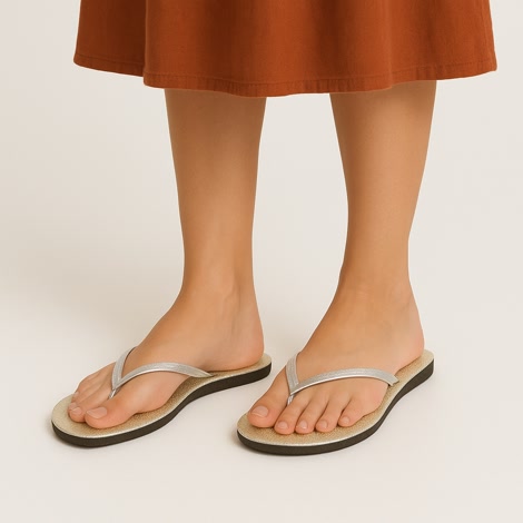 Produktbild 2 på Monaco - Silver flip-flops i storlek 38/39