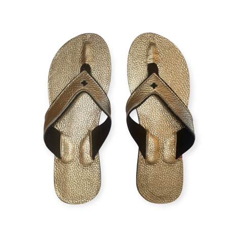 Produktbild 5 på Napoli - Guld flip-flops i storlek 38/39