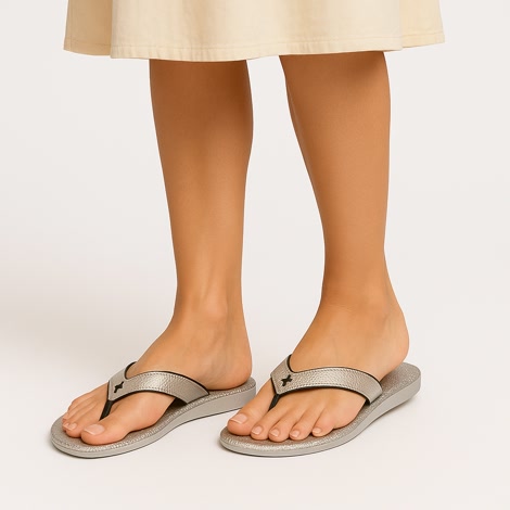 Produktbild 2 på Napoli - Silver flip-flops i storlek 38/39