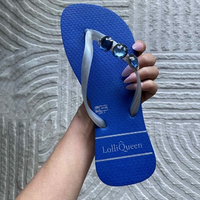 Kundbild på Santorini flip-flops av @ssandraaf