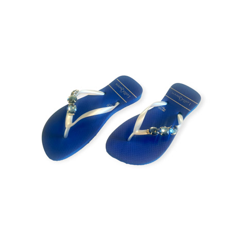 Produktbild 3 på Santorini - Blå & Silver flip-flops i storlek 37/38