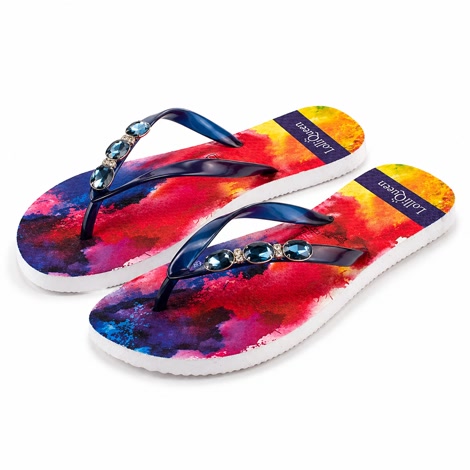 Produktbild 3 på Santorini - Röd & Blå flip-flops i storlek 37/38