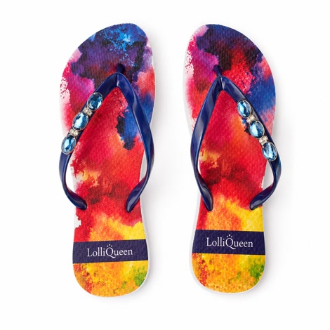 Produktbild 4 på Santorini - Röd & Blå flip-flops i storlek 37/38