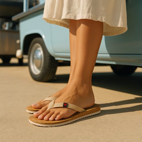 Produktbild 1 på Valencia - Beige flip-flops i storlek 38/39
