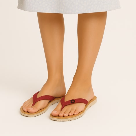 Produktbild 2 på Valencia - Beige & Röd flip-flops i storlek 38/39