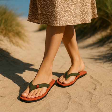 Produktbild 1 på Valencia - Röd & Grön flip-flops i storlek 38/39