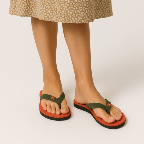 Produktbild 2 på Valencia - Röd & Grön flip-flops i storlek 38/39